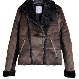 Brown Faux Suede Coat